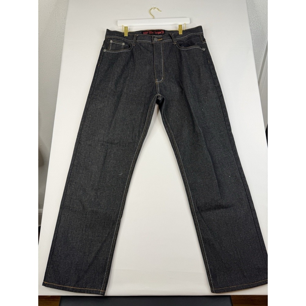 Blac Lacquer Jeans Vintage Y2K Wide-Leg 38w 33L Blue Denim Hip Hop Streetwear‎